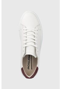 Jack & Jones buty skórzane męskie kolor biały. Nosek buta: okrągły. Zapięcie: sznurówki. Kolor: biały. Materiał: skóra. Obcas: na obcasie. Wysokość obcasa: niski #4