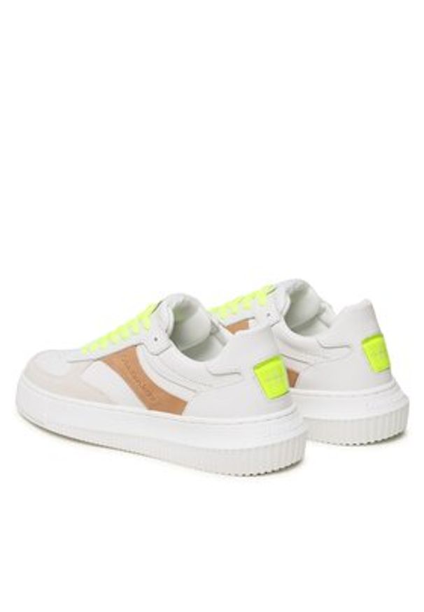 Calvin Klein Jeans Sneakersy Chunky Cupsole Gel Backtab Fluo YM0YM00673 Beżowy. Kolor: beżowy. Materiał: skóra