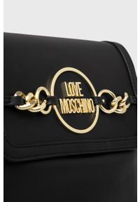 Love Moschino Plecak damski kolor czarny duży z aplikacją. Kolor: czarny. Wzór: aplikacja #3