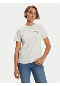 Wrangler T-Shirt Graphic 112356428 Biały Regular Fit. Kolor: biały. Materiał: bawełna