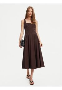 STAUD Sukienka codzienna Wells R24F2101PO Brązowy Regular Fit. Okazja: na co dzień. Kolor: brązowy. Materiał: bawełna. Typ sukienki: proste. Styl: casual #3