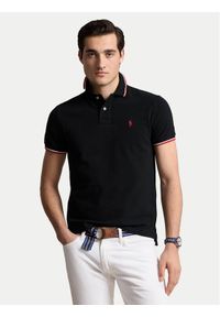 Polo Ralph Lauren Polo Ssl 710842621001 Czarny Slim Fit. Typ kołnierza: polo. Kolor: czarny. Materiał: bawełna