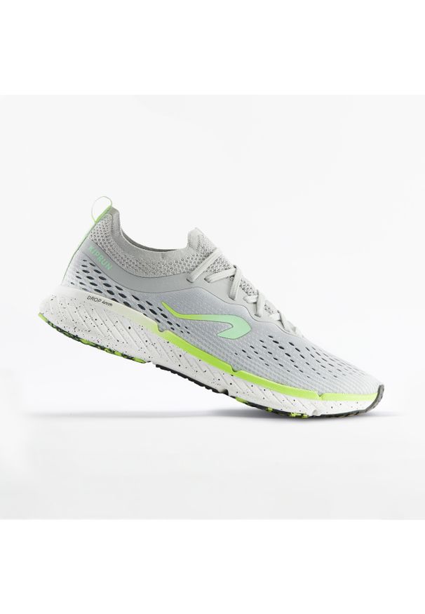 KIPRUN - Buty do biegania męskie Kiprun KN500. Kolor: wielokolorowy, szary, żółty. Wzór: geometria