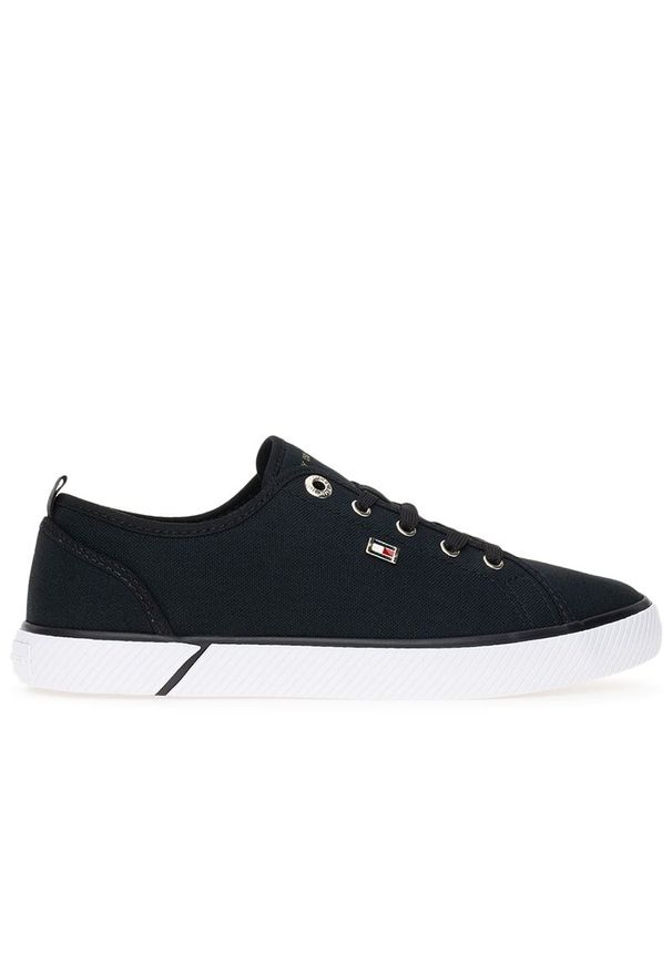 TOMMY HILFIGER - Buty Tommy Hilfiger Vulc Canvas FW0FW08063-BDS - czarne. Okazja: na co dzień. Kolor: czarny. Materiał: guma, tkanina, poliester, bawełna. Szerokość cholewki: normalna