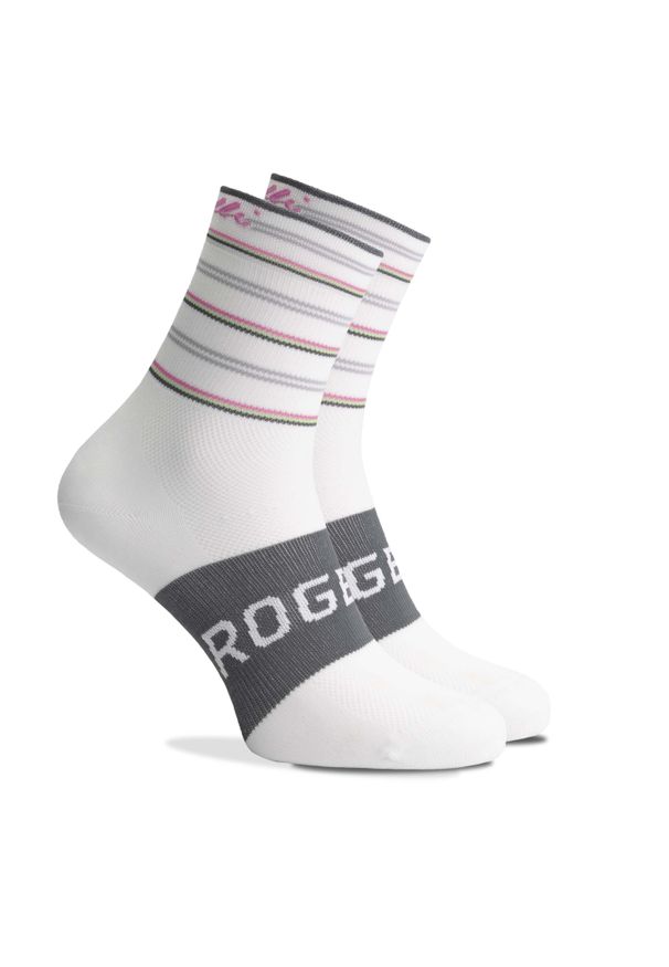 ROGELLI - Skarpetki damskie Rogelli Stripe. Kolor: szary, fioletowy, wielokolorowy, biały. Sport: kolarstwo