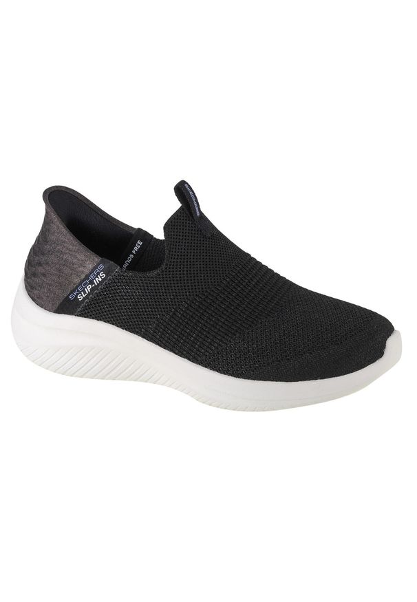 skechers - Buty sportowe Sneakersy damskie, Skechers Ultra Flex 3.0 Smooth Step Slip-ins. Kolor: czarny. Materiał: materiał, syntetyk, tkanina. Sport: turystyka piesza