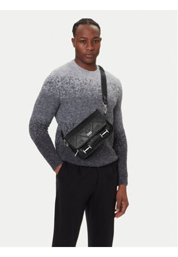 Guess Saszetka HMBOMG P5464 Czarny. Kolor: czarny. Materiał: skóra