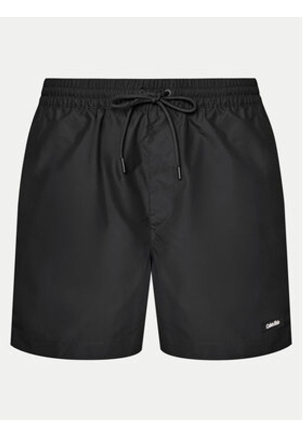 Calvin Klein Swimwear Szorty kąpielowe KM0KM01111 Czarny Regular Fit. Kolor: czarny. Materiał: syntetyk
