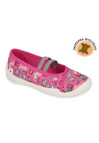 Befado obuwie dziecięce 116X299 różowe wielokolorowe. Kolor: różowy, wielokolorowy. Materiał: tkanina, bawełna