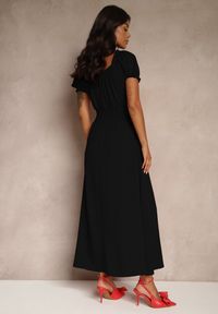 Renee - Czarna Sukienka z Bufiastymi Rękawami Dolirrea. Okazja: na co dzień. Kolor: czarny. Typ sukienki: proste. Styl: klasyczny, elegancki, casual #3