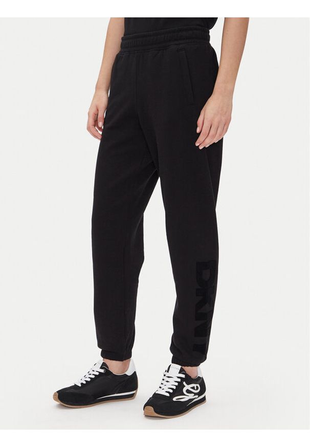 DKNY Sport Spodnie dresowe DP5P3585 Czarny Regular Fit. Kolor: czarny. Materiał: bawełna