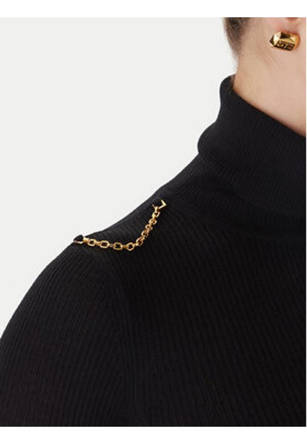 Elisabetta Franchi Golf MK-43B-57E2-V320 Czarny Regular Fit. Typ kołnierza: golf. Kolor: czarny. Materiał: wełna