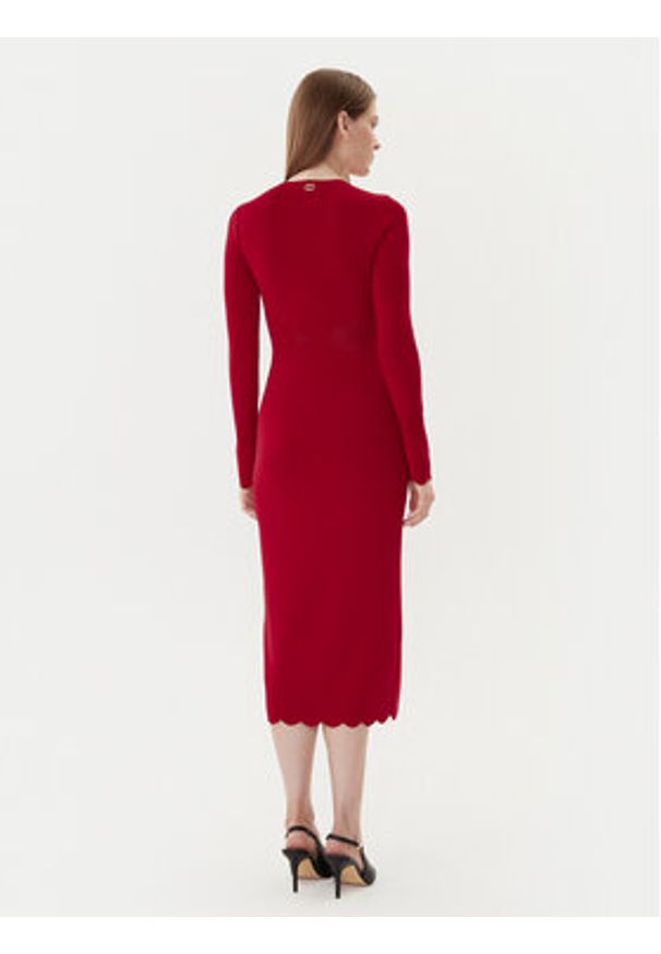 TwinSet - TWINSET Sukienka dzianinowa 252TP3040 Czerwony Slim Fit. Kolor: czerwony. Materiał: syntetyk