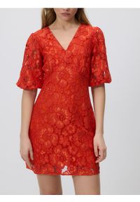 Reserved - Koronkowa sukienka mini - intenstywna czerwień. Kolor: czerwony. Materiał: koronka. Długość: mini #1