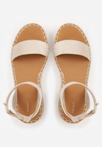 Born2be - Beżowe Sandały z Ozdobą Klamrą i Jutową Platformą Riseth. Okazja: na co dzień. Zapięcie: klamry. Kolor: beżowy. Wzór: aplikacja. Obcas: na platformie. Styl: casual, elegancki #9