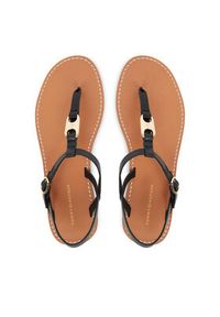 TOMMY HILFIGER - Tommy Hilfiger Sandały Leather Thong Sandal FW0FW09127 Czarny. Kolor: czarny. Materiał: skóra #6