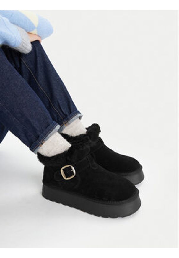 Badura Śniegowce EO-CALI-TS6287-01 Czarny. Kolor: czarny. Materiał: zamsz, skóra