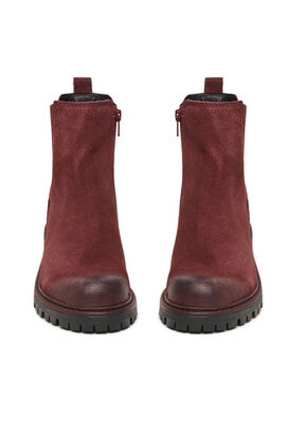 Lasocki Botki CEO-WI16-D-466-02 Bordowy. Kolor: czerwony. Materiał: skóra, zamsz