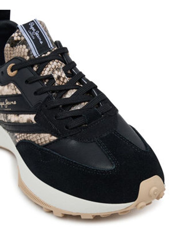 Pepe Jeans Sneakersy Lucky Fenix PLS600019 Czarny. Kolor: czarny. Materiał: skóra, zamsz