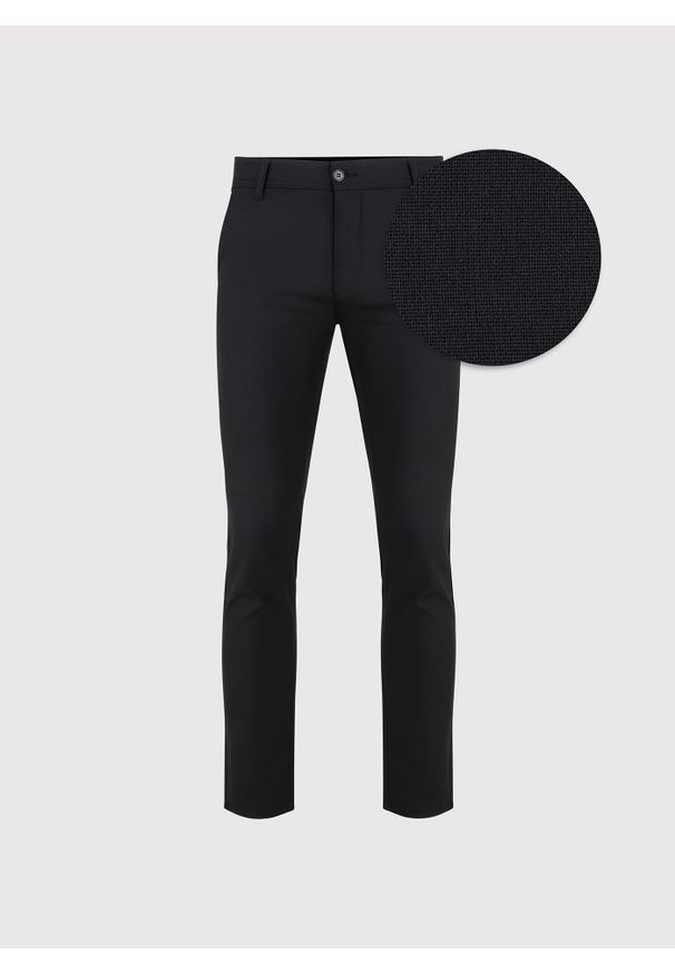 Pako Lorente - PAKO LORENTE – Męskie czarne spodnie. Kolor: czarny. Materiał: poliester, wiskoza, elastan. Wzór: gładki. Sezon: wiosna