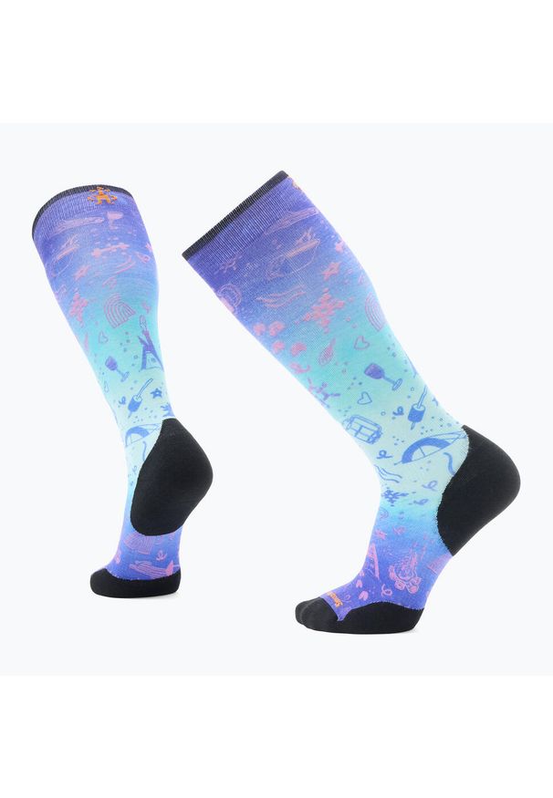 Skarpety narciarskie Smartwool Ski Targeted Cushion Nature Doodles Print OTC. Kolor: fioletowy. Wzór: nadruk. Sport: narciarstwo