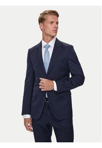 BOSS - Boss Garnitur H-Houston 50518120 Granatowy Slim Fit. Kolor: niebieski. Materiał: wełna