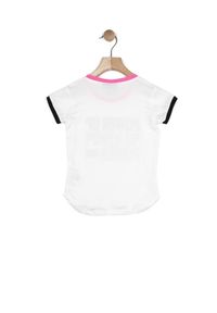 LEONE 1947 APPAREL - Dziewczęcy T-shirt z krótkim rękawem Power Up i kontrastowymi krawędziami. Kolor: biały. Długość rękawa: krótki rękaw. Długość: krótkie. Sport: joga i pilates