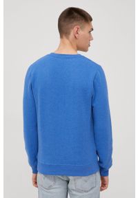 Superdry bluza męska gładka. Kolor: niebieski. Materiał: dzianina, bawełna. Wzór: gładki