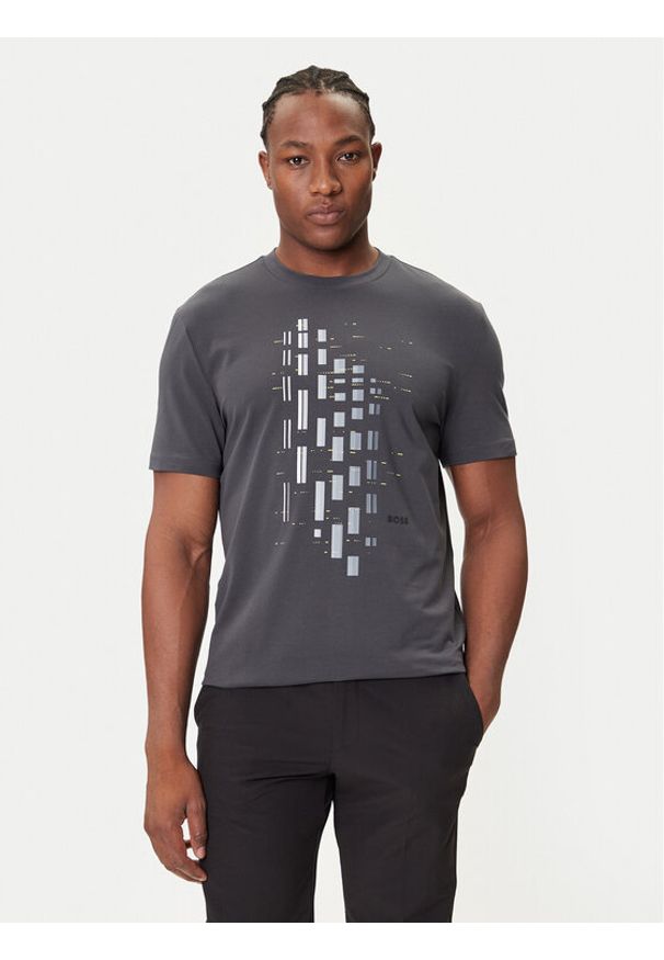BOSS T-Shirt GRX Zone 50543808 Szary Regular Fit. Kolor: szary. Materiał: bawełna