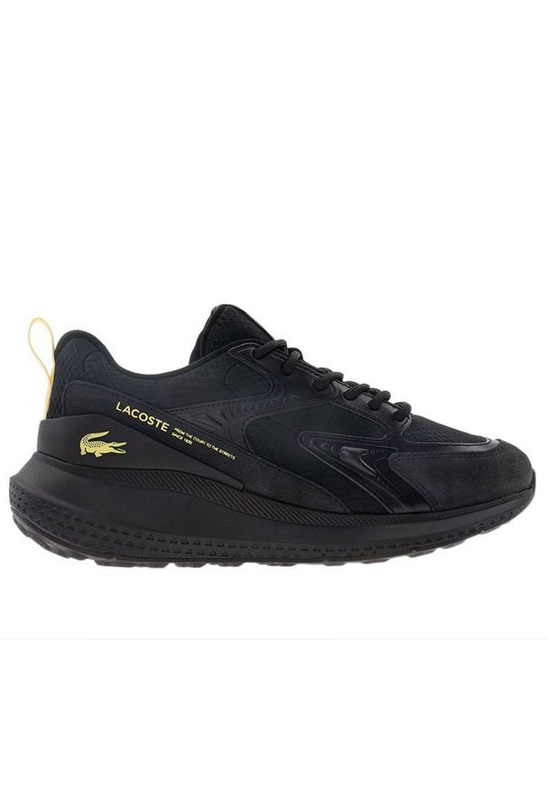 Buty Lacoste L003 Evo 749SMA0105-3E6 - czarne. Zapięcie: sznurówki. Kolor: czarny. Materiał: guma, syntetyk, materiał. Szerokość cholewki: normalna