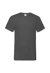 FRUIT OF THE LOOM - Koszulka Unisex Dla Dorosłych Z Dekoltem W Szpic. Kolor: wielokolorowy, szary, brązowy