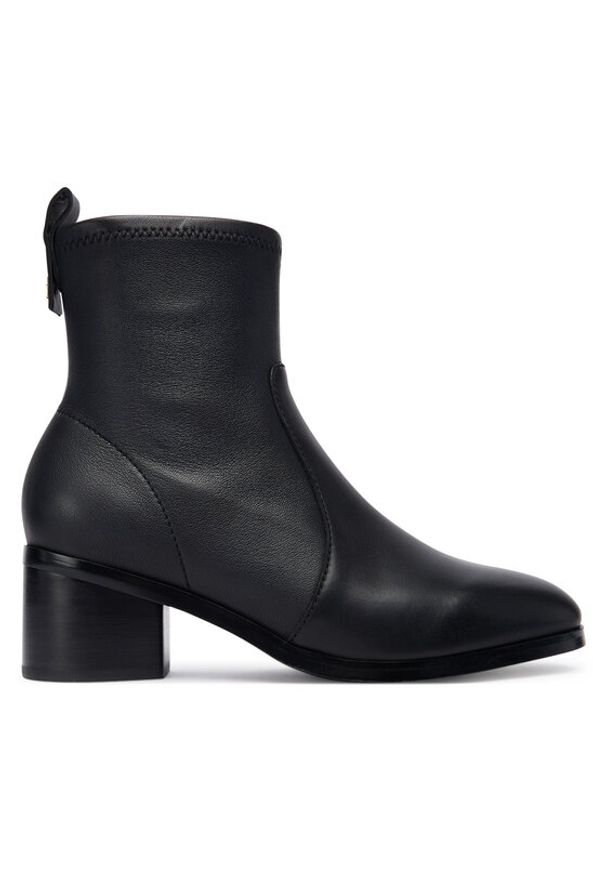TOMMY HILFIGER - Tommy Hilfiger Botki Th Stretch Leather Bootie FW0FW08860 Czarny. Kolor: czarny. Materiał: skóra