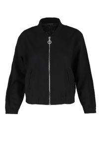 Volcano - Bomberka z lnem JB-TOKEO. Okazja: na co dzień. Typ kołnierza: kołnierzyk stójkowy. Kolor: czarny. Materiał: len. Styl: casual #1