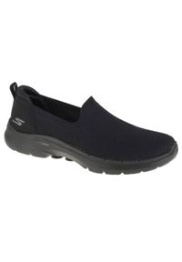 skechers - Buty do chodzenia damskie, Skechers Go Walk 6 - Clear Virtue. Kolor: czarny. Materiał: materiał. Model: Skechers Sport. Sport: turystyka piesza