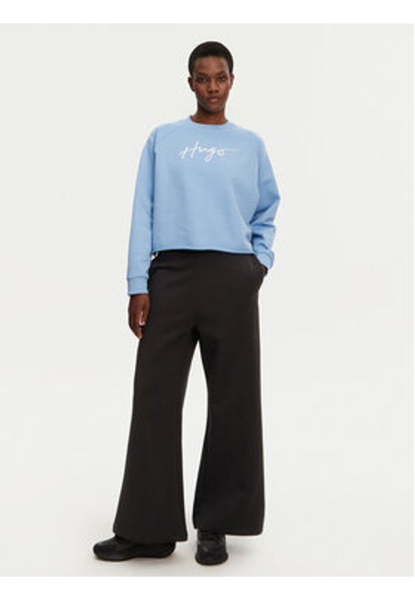 Hugo - HUGO Bluza Darace 50534271 Błękitny Relaxed Fit. Kolor: niebieski. Materiał: bawełna