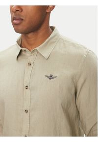 Aeronautica Militare Koszula 251CA1239CT3089 Beżowy Regular Fit. Kolor: beżowy. Materiał: len