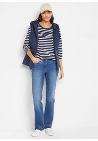 bonprix - Bluzka z bawełny organicznej. Kolor: niebieski. Materiał: bawełna. Wzór: paski #2