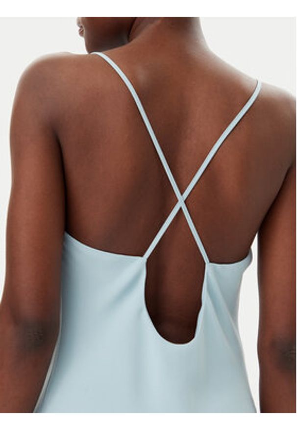 Calvin Klein Sukienka letnia LV044B053G Błękitny Slim Fit. Kolor: niebieski. Materiał: satyna, syntetyk. Sezon: lato