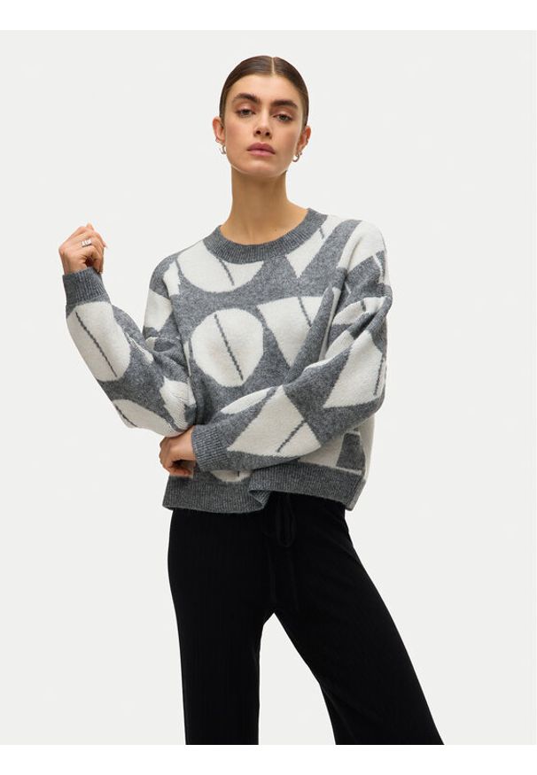 Vero Moda Sweter Love 10331432 Szary Regular Fit. Kolor: szary. Materiał: syntetyk
