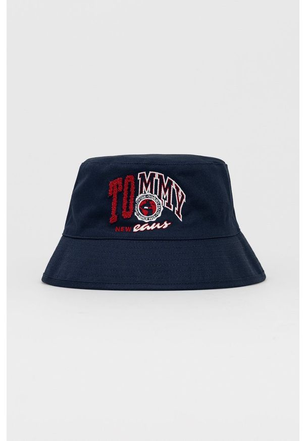 Tommy Jeans kapelusz dwustronny bawełniany AM0AM08497.PPYY kolor granatowy bawełniany. Kolor: niebieski. Materiał: bawełna