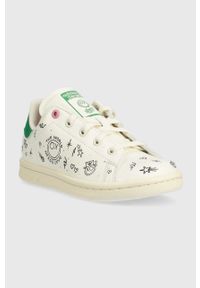 adidas Originals sneakersy dziecięce Stan Smith kolor biały. Nosek buta: okrągły. Zapięcie: sznurówki. Kolor: biały. Materiał: guma. Model: Adidas Stan Smith #5