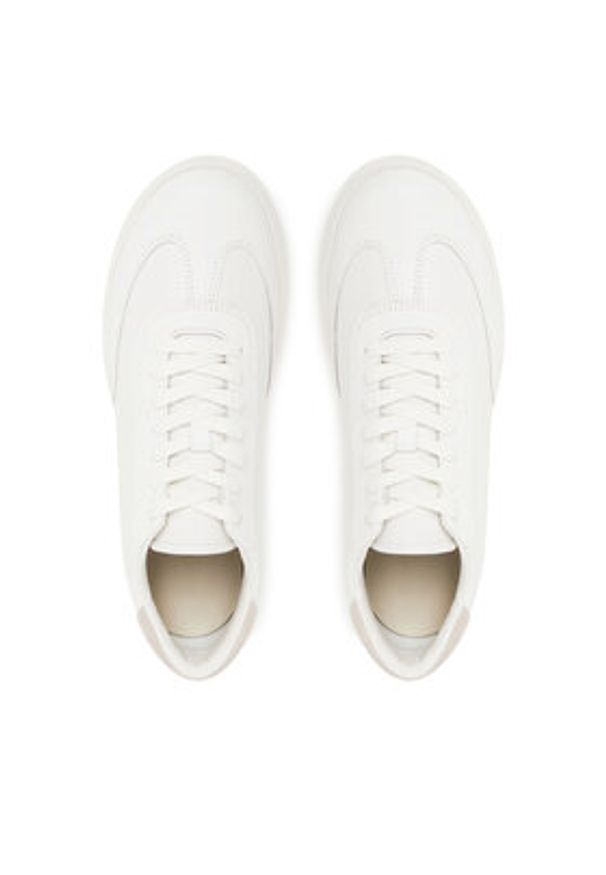 Calvin Klein Sneakersy Low Top Lace Up Tmbl Lth HM0HM01803 Biały. Kolor: biały. Materiał: skóra