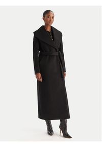 YES LONDON Płaszcz wełniany CD1218ECO Czarny Regular Fit. Kolor: czarny. Materiał: syntetyk #2