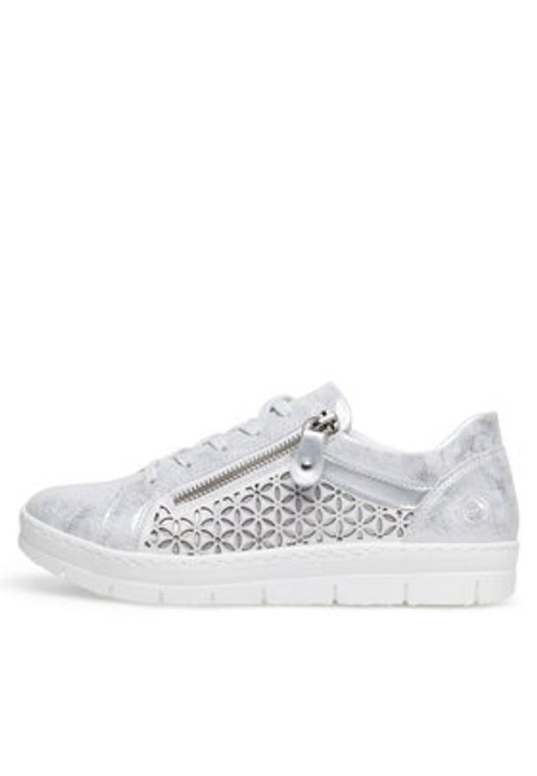 Remonte Sneakersy D5830-91 Srebrny. Kolor: srebrny. Materiał: materiał