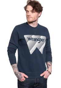 Wrangler - WRANGLER CREW SWEAT NAVY W6M3HA114. Kolor: niebieski #3