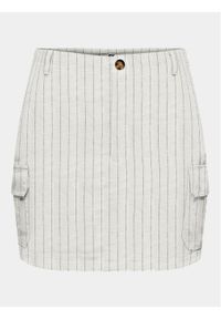 only - ONLY Spódnica mini Malfy-Caro 15310982 Biały Regular Fit. Kolor: biały. Materiał: wiskoza, len