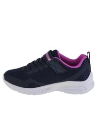 skechers - Buty do chodzenia dziewczęce, Skechers Microspec Max. Zapięcie: rzepy. Kolor: niebieski. Materiał: syntetyk, tkanina, materiał. Szerokość cholewki: normalna. Sport: turystyka piesza