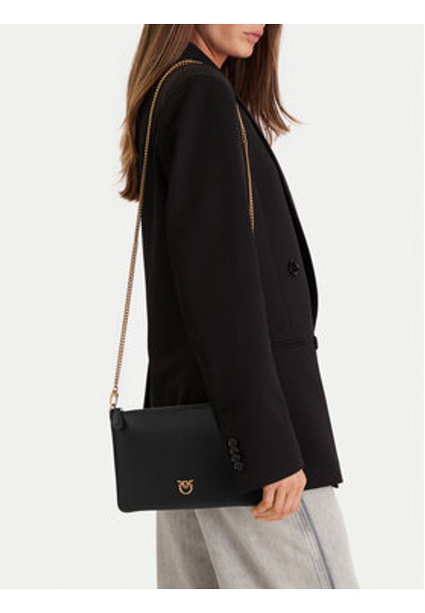 Pinko Torebka Flat Classic PE 23 PCPL 100455 A0F1 Czarny. Kolor: czarny. Materiał: skórzane