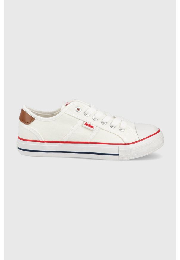 Lee Cooper tenisówki damskie kolor biały. Nosek buta: okrągły. Zapięcie: sznurówki. Kolor: biały. Materiał: guma