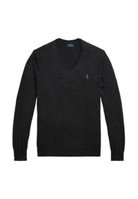 Polo Ralph Lauren Sweter 710946142003 Szary Slim Fit. Typ kołnierza: polo. Kolor: szary. Materiał: wełna #4